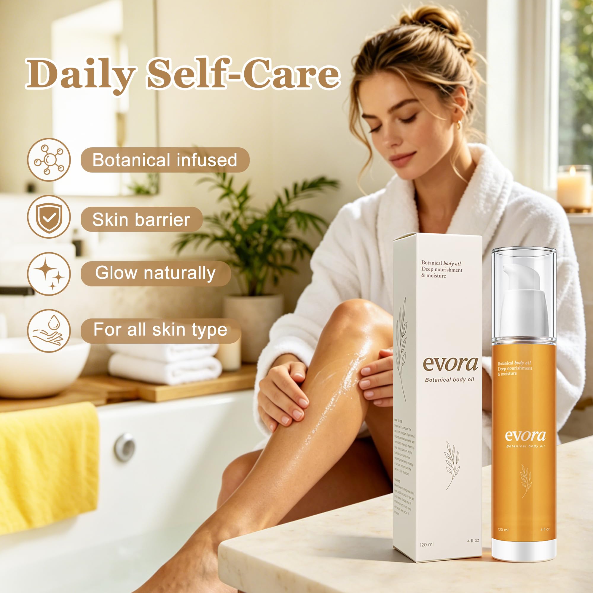 Evora Botanical Body Oil daily self-care benefits