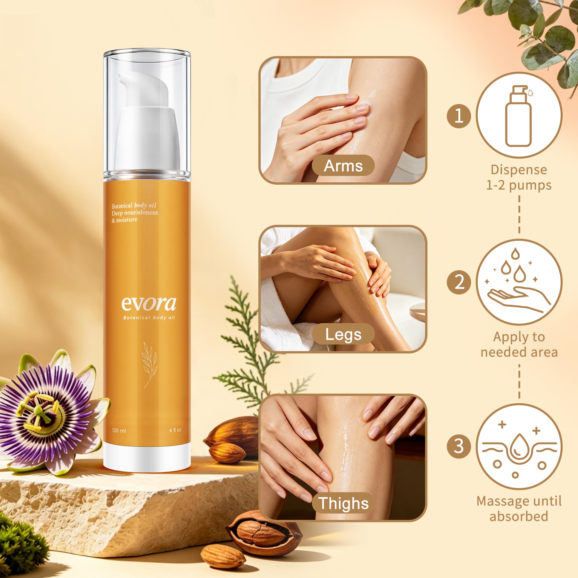 Evora body oil application directions